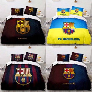 Qy Barcelona 3in1 ชุดเครื่องนอน ผ้าปูที่นอน ผ้าห่ม ผ้านวม ห้องนอน ซักทําความสะอาดได้ สะดวกสบาย