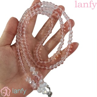 LANFY สายคล้องโทรศัพท์มือถือ ประดับไข่มุกคริสตัล ป้องกันการสูญหาย อุปกรณ์เสริม สําหรับห้อยโทรศัพท์มือถือ