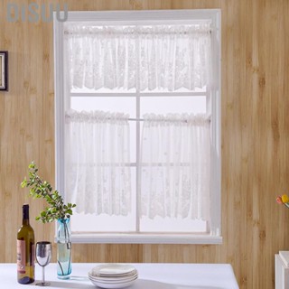 Disuu Kitchen Curtains Polyester Breathable Door Window Coffee Curtain Valances with Embroidery