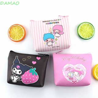 DAMAO กระเป๋าใส่เหรียญ อเนกประสงค์ หนัง PU ลายการ์ตูนคิตตี้ เมโลดี้ ชินนาม่อนโรล น่ารัก สไตล์เกาหลี สําหรับเด็กผู้หญิง