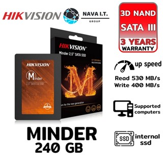 COINSคืน15%⚡FB9JMZV6⚡ HIKVISION MINDER 3D NAND 2.5" SATA III 240 GB รับประกัน 3 ปี