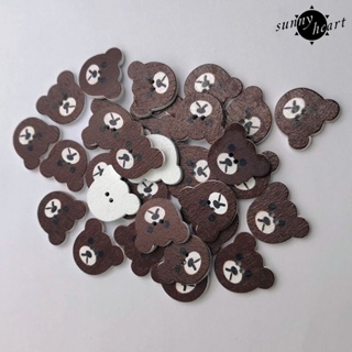 Shm กระดุมไม้ พิมพ์ลาย ขนาดเล็ก ติดทนนาน สําหรับเย็บผ้า 50 ช…