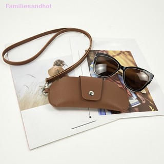 Familiesandhot&gt; แบบพกพา หนัง PU เคสแว่นตากันแดด กระเป๋าผู้ชาย ผู้หญิง น้ําหนักเบา บางเฉียบ ที่เก็บแว่นตา กระเป๋าพร้อมสายรัดข้อมืออย่างดี