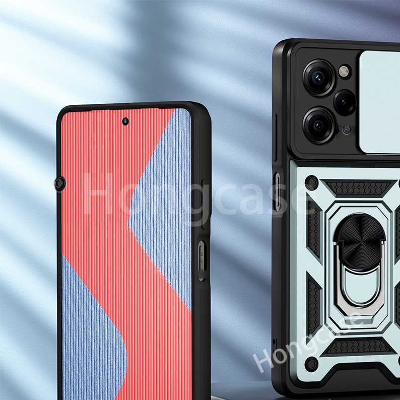 เคสโทรศัพท์สําหรับ Xiaomi Redmi 12 12C 13 13C 13R 14C 14R 4G 5G 2025 เกราะแหวนวงเล็บปลอกกันกระแทก Push ดึงกล้องป้องกันปกหลัง - รูปที่ 3