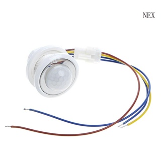 Nex สวิตช์เซนเซอร์ตรวจจับการเคลื่อนไหวอินฟราเรด LED PIR 40 มม. พร้อมตัวปรับเวลาหน่วงเวลา