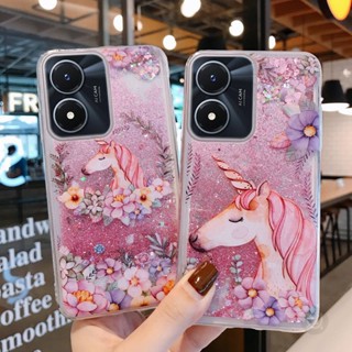 เคสโทรศัพท์มือถือแบบใส มีทรายไหล ลายยูนิคอร์น แต่งกลิตเตอร์ สําหรับ Huawei Nova 9 9SE 7 7i 7SE 5T 3 3i 3e 4e Y5P Y6P Y7P Y8P Y7A Y9A Y5 Y6 Y7 Y9 Y6Pro Y7Pro Y9Prime 2019