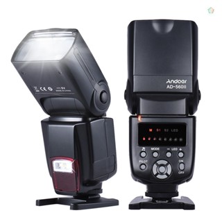 (adspth)Andoer Ad-560ii แฟลชกล้อง Speedlite GN50 พร้อมไฟ LED ปรับได้ สําหรับกล้อง Olympus Pentax DSLR