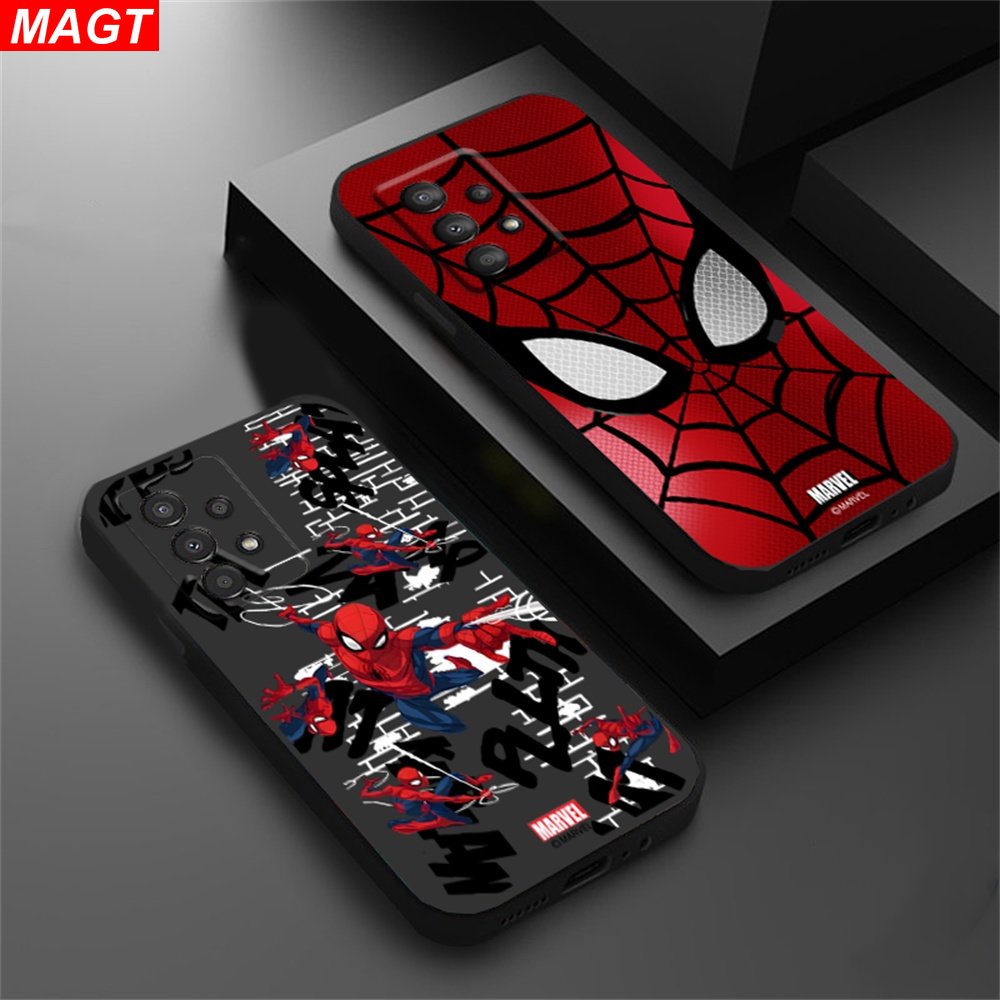 เคสโทรศัพท์มือถือแบบนิ่ม ลายโลโก้มาร์เวล สําหรับ Samsung A14 M23 A24 A04 A04S A13 A03 A03S A23 A53 A73 A33 A22 A21S A12 A02S A11 A51 A10 A30 A50 A52 A20S A10S M12 J4 Plus J7 Prime Pro