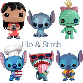 โมเดลฟิกเกอร์ตุ๊กตา Funko Pop Lilo Stitch Elvis Scrump Lilo 124 126 159 สําหรับตกแต่งออฟฟิศ