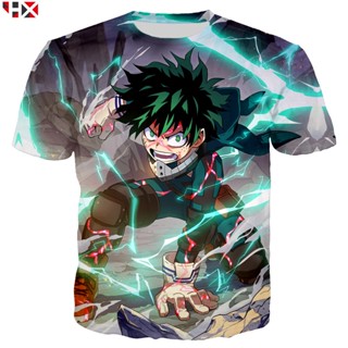 เสื้อยืด พิมพ์ลายอนิเมะ My Hero Academia Midoriya Izuku สไตล์สตรีท