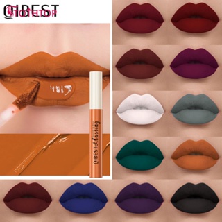 24 สี Qibest Matte Fog Lipstick Non-stick Cup Fog Matte Lip Glaze Waterproof Durable Lip And Cheek Dual-purpose Lipstick [TOP]