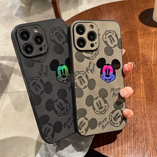 เคสโทรศัพท์มือถือหนัง กันกระแทก ลายการ์ตูนดิสนีย์ มิกกี้เมาส์ 3D สําหรับ IPhone 14 Pro Max 14 Plus 13 Pro Max 13 Pro 12 Pro Max 11 Pro Max XS Max XR