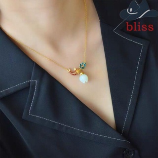 BLISS เครื่องประดับ สร้อยคอ จี้ดอกไม้ ทองแดง หรูหรา สไตล์วินเทจ สําหรับผู้หญิง