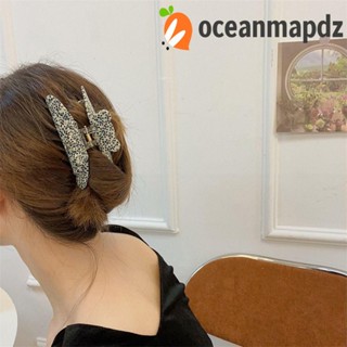 OCEANMAPDZ กิ๊บติดผมหางม้า ประดับเพชร ทรงเรขาคณิต แบบสร้างสรรค์ สําหรับผู้หญิง