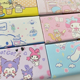 SANRIO [cherry2] กล่องเก็บแว่นสายตาสั้น ลายการ์ตูนคิตตี้ เมโลดี้ คุโรมิ ชินนาม่อนโรล แบบพกพา พับได้ สําหรับนักเรียน [TH]