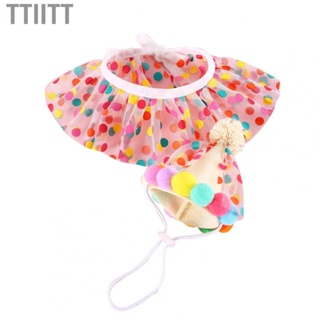 Ttiitt Pet Birthday Party Supplies  Easy To Wear Exquisite Colorful Lovely Soft Yarn and Silk Hat Set for