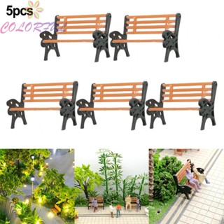 【COLORFUL】Bench Model 5pcs/set DIY Model Toy Model Chair Park Seat Rail Layout Suit