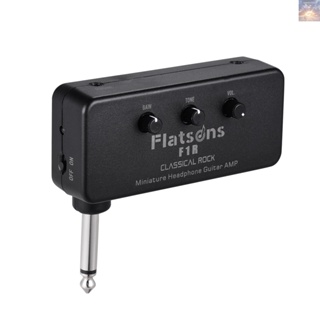 พร้อมส่ง Flatsons F1R เครื่องขยายเสียงกีตาร์ ขนาดเล็ก พร้อมแจ็คหูฟัง 3.5 มม. อินพุต AUX Plug-and-Play