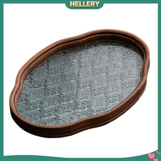 [HelleryTH] ถาดไม้เก็บของ ลาย Begonia สําหรับตกแต่งเคาน์เตอร์ขนมปัง ขนมหวาน