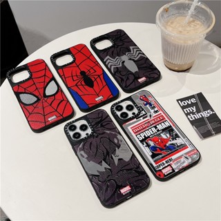 Casetify เคสโทรศัพท์มือถือซิลิโคน แบบนิ่ม ลายการ์ตูนสไปเดอร์แมน และเวน่อม กันกระแทก สําหรับ iPhone 14 Pro Max 11 12 13 Pro Max