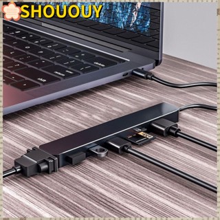 SHOUOUY อะแดปเตอร์ฮับ USB C อลูมิเนียม ความเร็วสูง OTG VGA HDMI USB 3.0