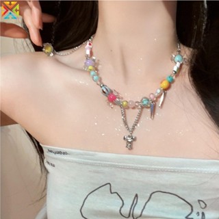 สร้อยคอโซ่ เครื่องเทศ สีรุ้ง สําหรับผู้หญิง