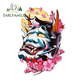 Earlfamily สติกเกอร์ ลาย Demon Samurai Oni Sakura Fade 13 ซม. x 8.9 ซม. สําหรับติดตกแต่งรถยนต์ หน้าต่าง