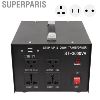 Superparis Power Voltage Converter  Good Conductivity Multi Sockets Step Up Buck Transformer USB Interface 110V 220V Top Handle for Electrical Equipments