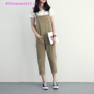 Alittlesearch11 ชุดจั๊มสูทรอมเปอร์ลําลอง ผ้าลูกฟูก ทรงหลวม สไตล์เกาหลี สําหรับผู้หญิง TH