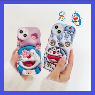 Casing Samsung Galaxy S23 Plus Ultra FE S22 S21 S23+ S22+ S21+ 5G Cartoon Visual 3D Fine Hole Airbag Shockproof Waves Edge Cute Doraemon Couple BFF Soft Phone Case Cover 1STB 33