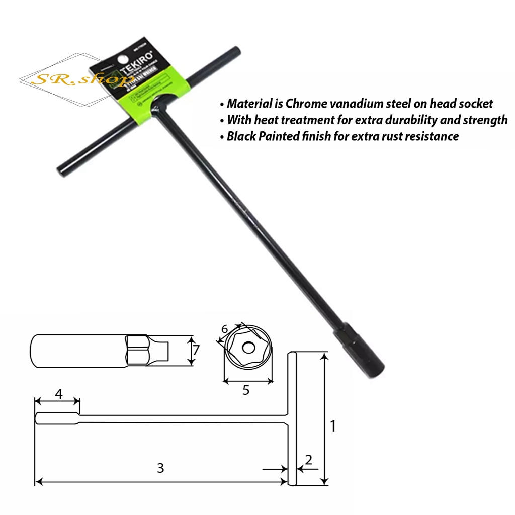Tekiro 12MM ประแจ T-Socket ประแจ T-Socket 12MM NO. ประแจ T-Socket 12 ตัว ประแจ T-Socket สําหรับ 12 B