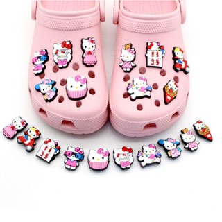 จี้รูปแมว Hello Kitty Jibitz Crocs น่ารัก เครื่องประดับ สําหรับผู้หญิง