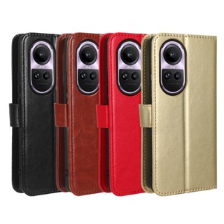 เคสโทรศัพท์หนัง ฝาพับแม่เหล็ก พร้อมช่องใส่บัตร หรูหรา สําหรับ Reno 10 Pro 5G Reno 10 Reno10 Global edition