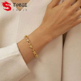 TOBIE ใหม่ สร้อยข้อมือโซ่หนา สไตล์ฮิปฮอป สร้างสรรค์ เครื่องประดับคู่รัก สําหรับผู้หญิง