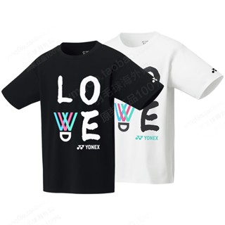 Yonex YY เสื้อกีฬาแบดมินตัน ผ้าฝ้าย ลาย LOVE สําหรับผู้ชาย และผู้หญิง 2 ชิ้น115082