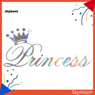 Skym* สติกเกอร์สะท้อนแสง ลายมงกุฎเจ้าหญิง สําหรับตกแต่งหน้าต่างรถยนต์