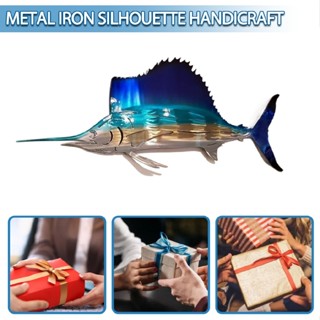 New Turtle Jellyfish Sailfish Metal Marine Animal Ornaments Home Decoration