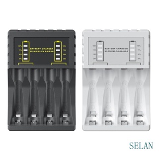 Sel เครื่องชาร์จแบตเตอรี่อัจฉริยะ Led 4 ช่อง สําหรับแบตเตอรี่ AA AAA แบบชาร์จไฟได้