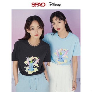 SPAO เสื้อยืดแขนสั้น พิมพ์ลายการ์ตูนดิสนีย์ ดัมโบ้ แฟชั่นฤดูร้อน สําหรับผู้หญิง SPRLD24D26