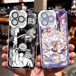 เคสโทรศัพท์มือถือ ซิลิโคนนิ่ม TPU ใส กันกระแทก ลายการ์ตูนลูฟี่ One Piece สําหรับ Iphone 6 6S 7 8 14 Plus SE 2022 X XS Max XR 11 Pro Max 13 Mini