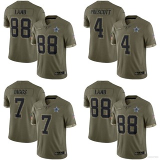 Yp2 เสื้อยืดลําลอง แขนสั้น คอกลม พิมพ์ลาย NFL Dallas Cowboys Jersey Lamb Prescott Diggs พลัสไซซ์ PY2 2023