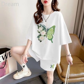 Cotton short-sleeved shorts sports loose two-piece suit summer clothes fat sister casual suit for women