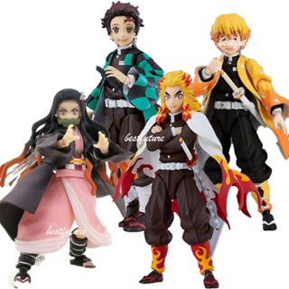 ตุ๊กตาฟิกเกอร์ Demon Slayer Figma Zenitsu Agatsuma 522-DX Kamado Tanjiro 498-DX Nezuko 508-DX Rengoku Kyoujurou 553-DX ของเล่นสําหรับเด็ก