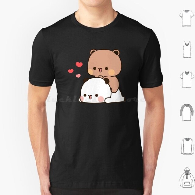 Men's cotton T-shirt Panda Bear Love T Shirt Men 6Xl Panda Bear Hug Bubu Dudu Bubu And Dudu Cuddle A