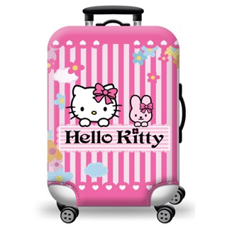 【พร้อมส่ง】ผ้าคลุมกระเป๋าเดินทาง แบบหนา กันน้ํา กันฝุ่น ลาย Hello Kitty ขนาด 18 นิ้ว - 32 นิ้ว