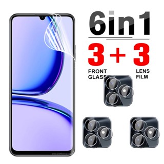 6in1 ฟิล์มไฮโดรเจล กันรอยหน้าจอ และเลนส์กล้อง แบบนิ่ม สําหรับ Realme C53 RealmI C53 C 53 53C RealmeC53 6.74 นิ้ว