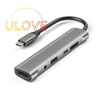 5 IN 1 อะแดปเตอร์ฮับ USB-C 4K@60Hz หน้าจอ USB 2.0 Type C 60W PD สําหรับ Macbook แล็ปท็อป W27H