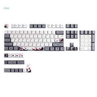 Char ปุ่มกดคีย์บอร์ด OEM Profile Koi Nobori PBT ย้อมสี 118 คีย์ สําหรับคีย์บอร์ด Mechanical