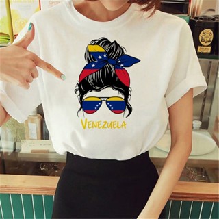 Venezuela เสื้อยืด ลายการ์ตูนญี่ปุ่น แนวสตรีท สําหรับผู้หญิง