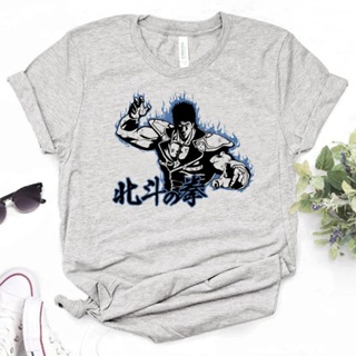 Kenshiro เสื้อยืดลําลอง แขนสั้น พิมพ์ลายกราฟฟิค Y2K สไตล์ฮาราจูกุ สําหรับสตรี